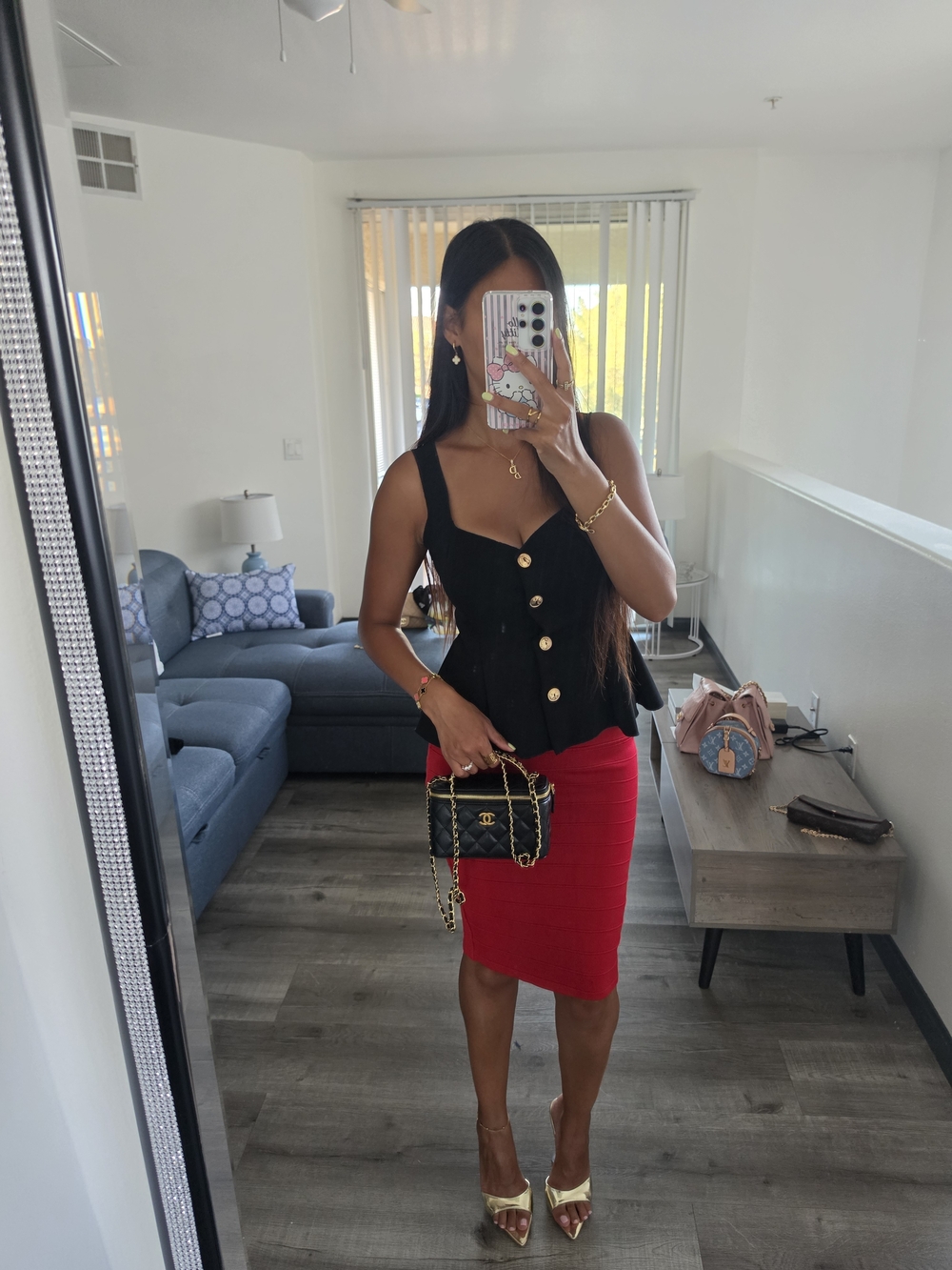 Zara Red Pencil Skirt - Sleek High-Waist Knit - Picture 10 of 14